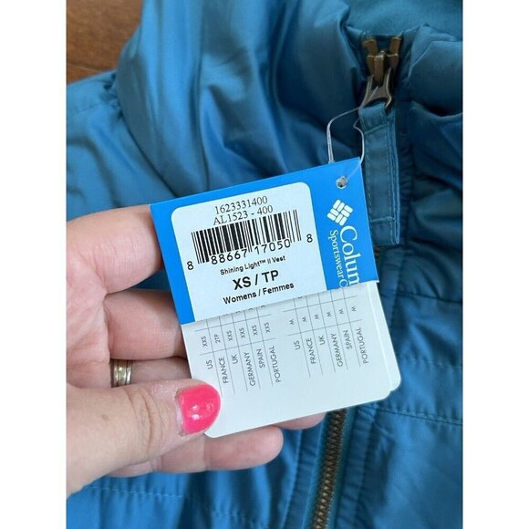 Columbia Women's Shining Light II Insulated Vest With Fleece Lining NWT Blue XS - Picture 4 of 8